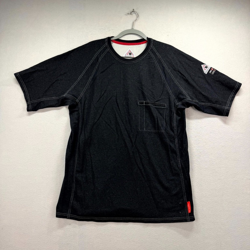 Bulwark IQ Series Uniform Work T-Shirt Mens Black Fire Flame-Resistant Crew Neck